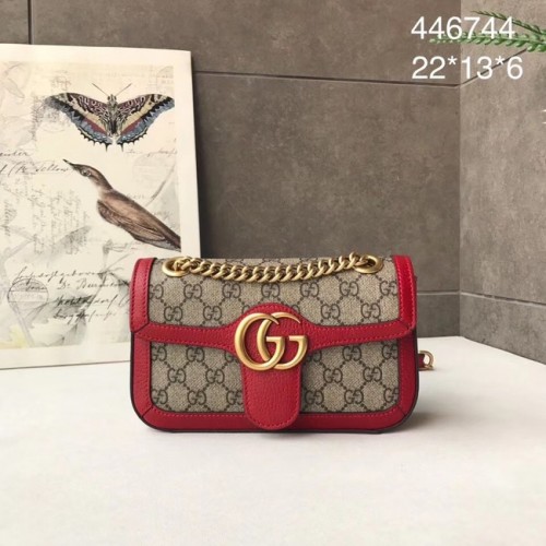 Gucci Ophidia GG Supreme kleine schoudertas 446744 rood