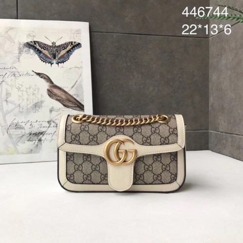 Gucci Ophidia GG Supreme kleine schoudertas 446744 wit