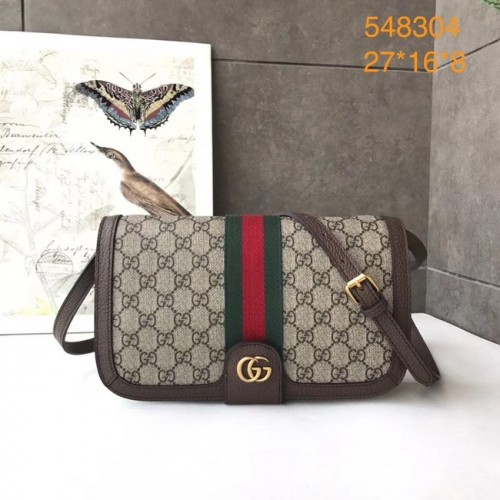 Gucci Ophidia GG Supreme kleine schoudertas 548304 bruin