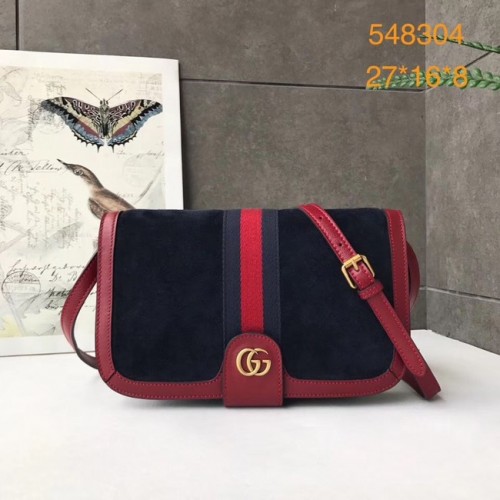Gucci Ophidia GG Supreme kleine suède schoudertas 548304 Donkerblauw