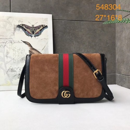 Gucci Ophidia GG Supreme kleine suède schoudertas 548304 bruin