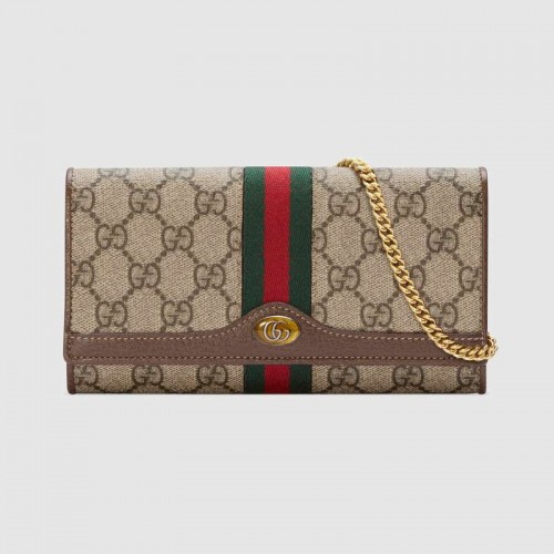 Gucci Ophidia GG kettingportemonnee 546592 Bruin
