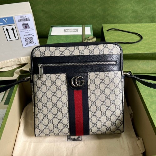 Gucci Ophidia GG medium koerierstas 547934 blauw