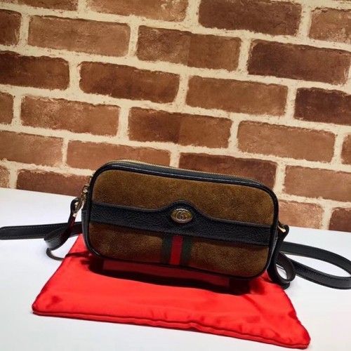 Gucci Ophidia mini GG tas 546597 bruin fluweel