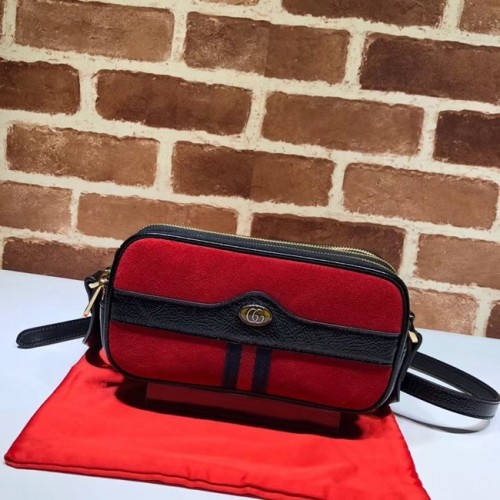 Gucci Ophidia mini GG tas 546597 rood fluweel