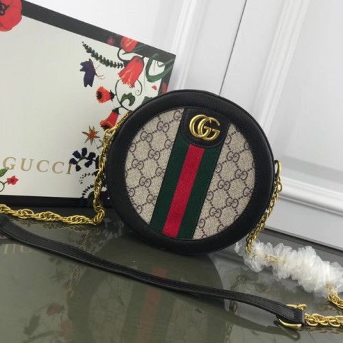 Gucci Ophidia mini GG ronde schoudertas 171285 zwart