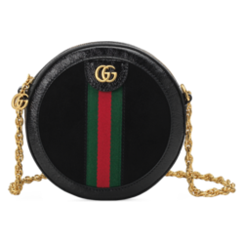 Gucci Ophidia mini ronde schoudertas 550618 Zwart suède