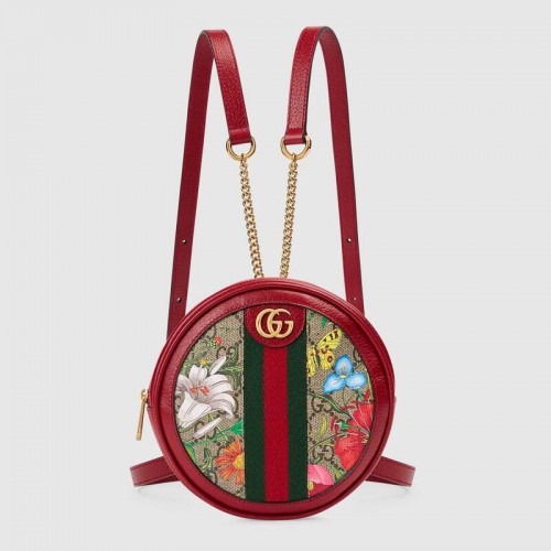 Gucci Ophidia serie GG bloem Mini Rugzak 598661 rood