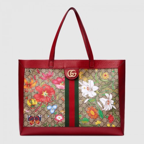 Gucci Ophidia serie GG flower medium boodschappentas 547947 rood
