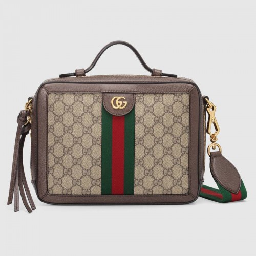 Gucci Ophidia kleine GG schoudertas 550622 bruin