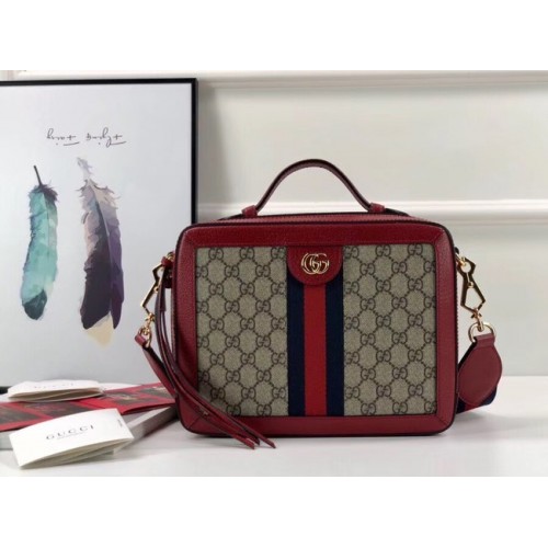 Gucci Ophidia kleine GG schoudertas 550622 rood