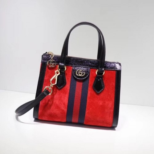 Gucci Ophidia kleine GG draagtas 547551 rood suède
