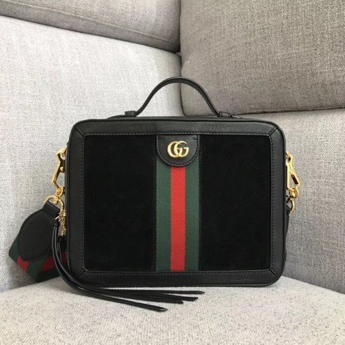 Gucci Ophidia kleine schoudertas 550622 Zwart suède