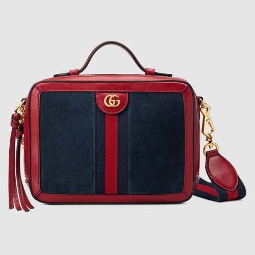 Gucci Ophidia kleine schoudertas 550622 Blauw suède