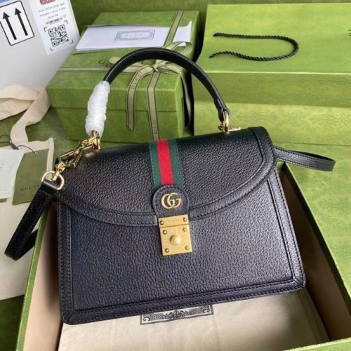 Gucci Ophidia kleine tas met handvat aan de bovenkant met Web 651055 zwart