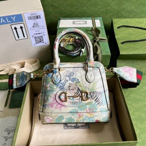 Gucci Ophidia kleine tas met handvat aan de bovenkant met Web 677212 tijger