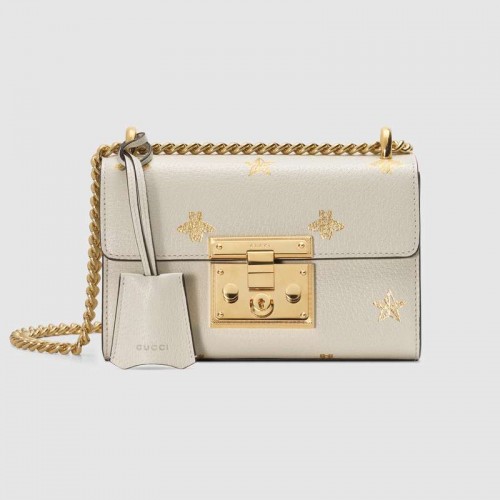 Gucci Padlock Bee Star kleine schoudertas 432182 Wit
