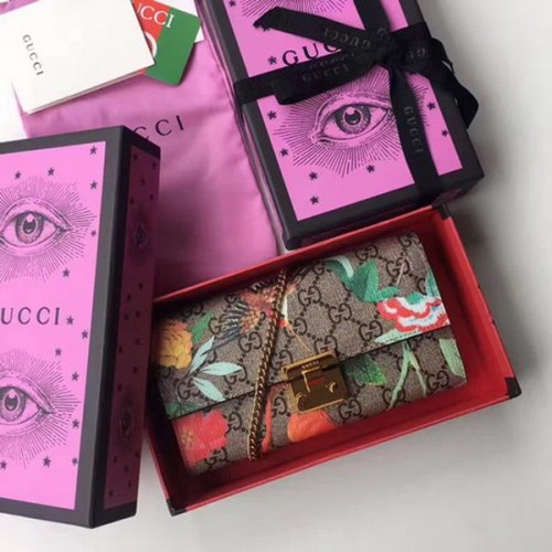 Gucci Continental Portemonnee met hangslot 453506 Wijn