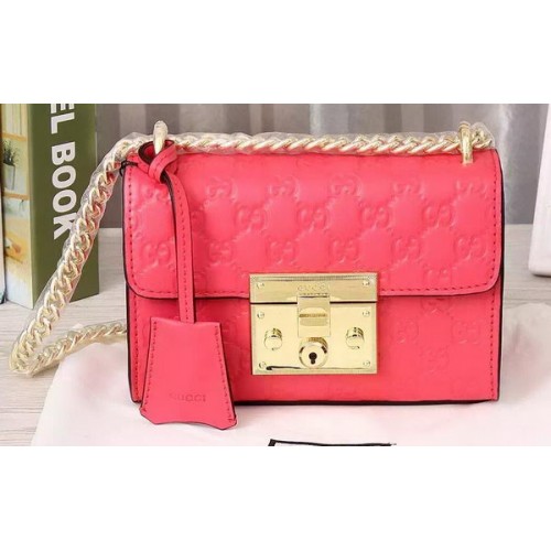 Gucci hangslot Gucci Signature schoudertas 409487 roze