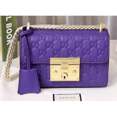 Gucci Hangslot Gucci Signature Schoudertas 409487 Violet
