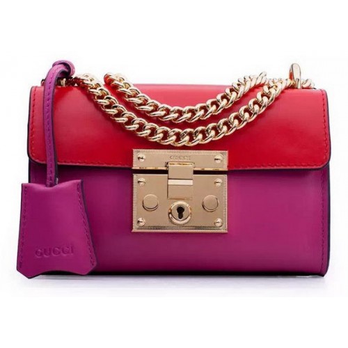 Gucci hangslot lederen schoudertassen 409487 Rose & Red