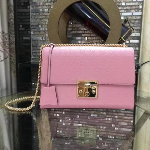 Gucci Padlock Series Gucci Signature Schoudertas 409486 Roze