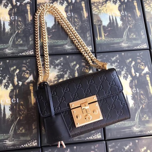 Gucci Padlock small GG schoudertas 409487 zwart
