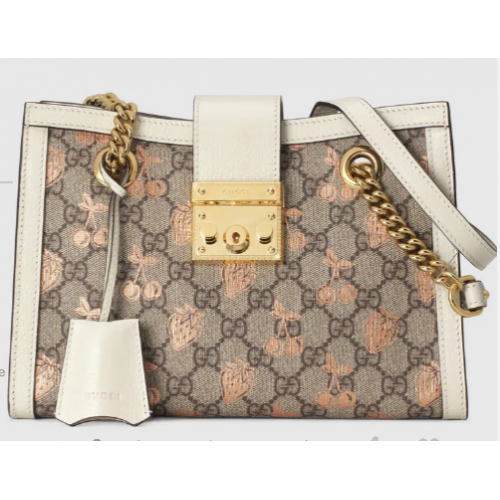 Gucci Hangslot kleine draagtas met bessen 498156 Wit