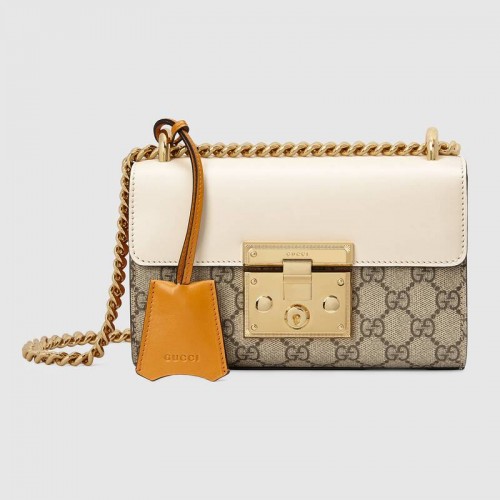 Gucci Hangslot kleine schoudertas 409487 Wit