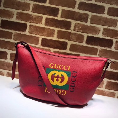 Gucci Print halve maan hobo bag 523588 rood
