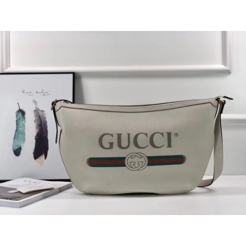 Gucci Print halve maan hobo bag 523588 wit