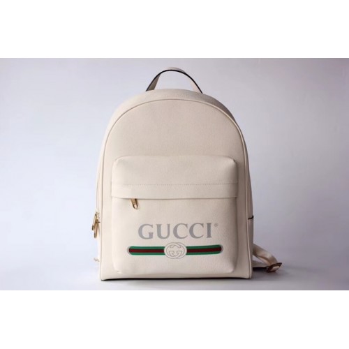 Gucci Print leren rugzak 547834 gebroken wit