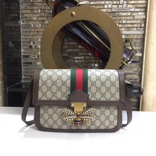 Gucci Queen Margaret GG Supreme medium schoudertas 524356 bruin