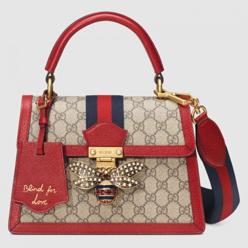Gucci Queen Margaret GG kleine tas met handvat aan de bovenkant 476541 rood