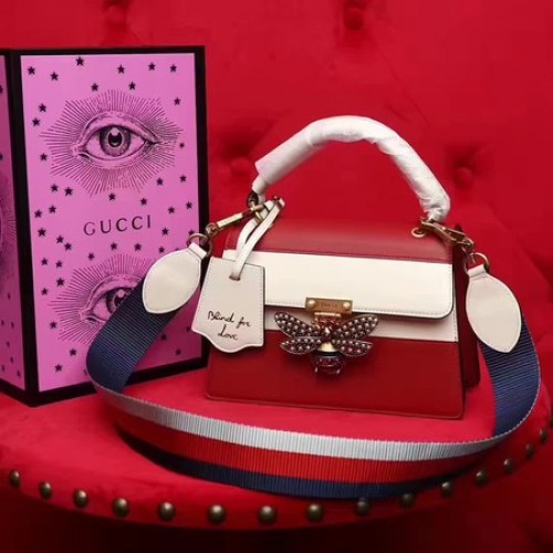 Gucci Queen Margaret lederen tas met handvat 476541 rood