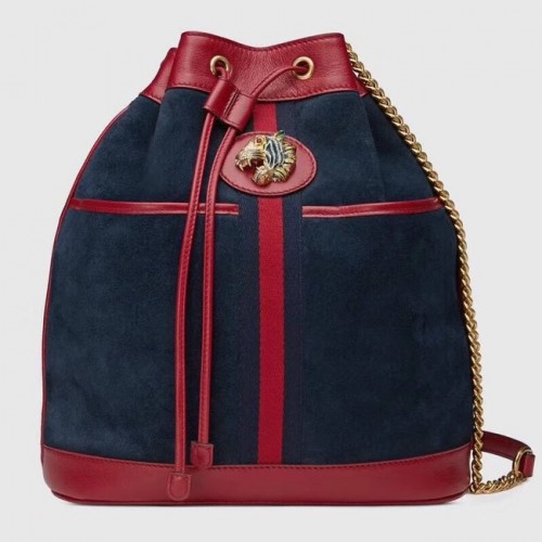 Gucci Rajah medium bucket bag 553961 Blauw suède