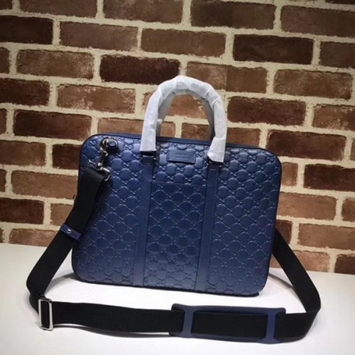 Gucci Signature leren reistas 451169 blauw