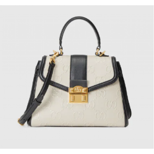 Gucci Small GG tas met handvat aan de bovenkant 675791 Wit