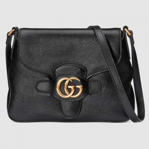 Gucci Kleine koerierstas met dubbele G 648934 zwart
