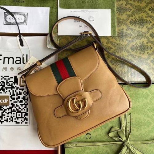 Gucci Kleine koerierstas met Double G 648934 bruin