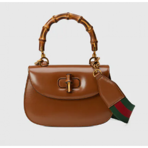 Gucci Kleine tas met handvat aan de bovenkant met Bamboo 675797 bruin