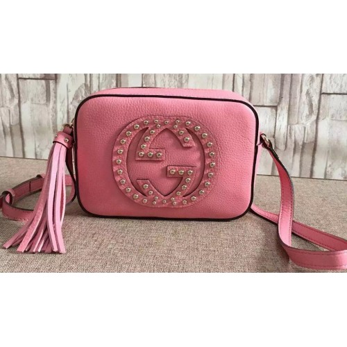 Gucci Soho Kalfsleren disco tas 308364 roze