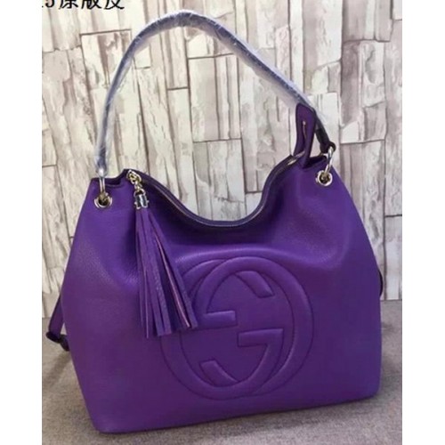 Gucci Soho Leren Hobo Bag Kalfsleer 408825 Violet