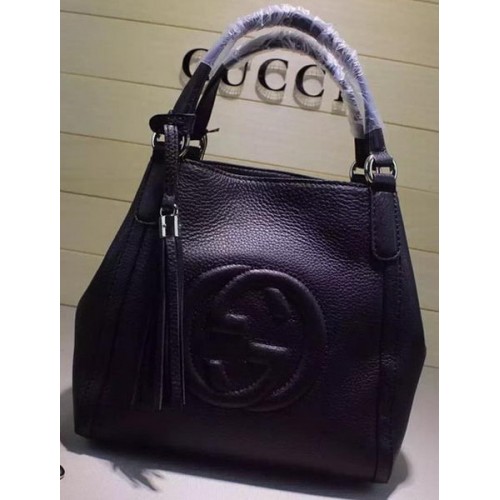 Gucci Soho lederen schoudertas 336751 zwart