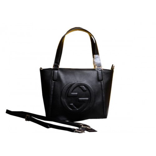 Gucci Soho lederen tas met handgreep 369176 zwart