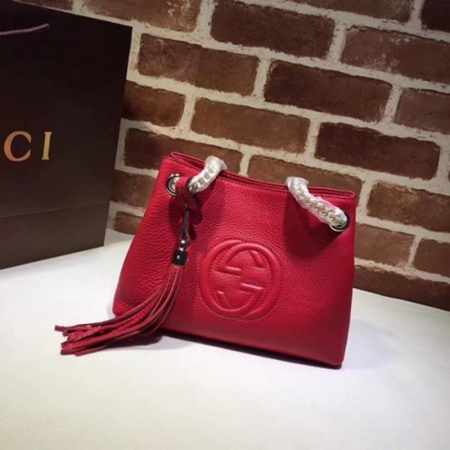 Gucci Soho kleine draagtas Kalfsleer 387043 rood