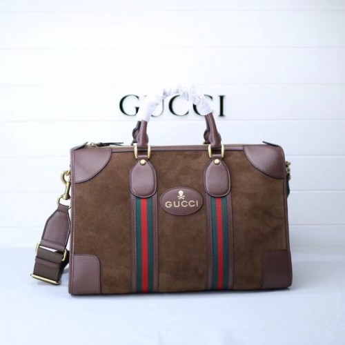 Gucci Suede plunjezak met Web 459311 bruin