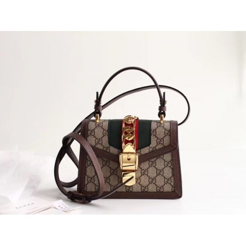 Gucci Sylvie GG Supreme canvas minitas 470270 bruin