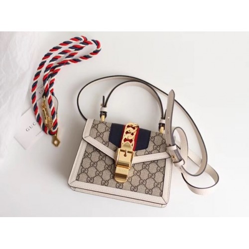 Gucci Sylvie GG Supreme canvas minitas 470270 wit