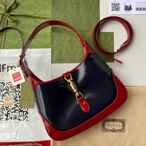 Gucci Vintage Jackie 1961 originele lederen hobo tas 636706 zwarte wijn